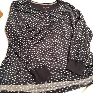 Nautica Fleece Pajama Set XL Navy Bubble Design Top & Pants